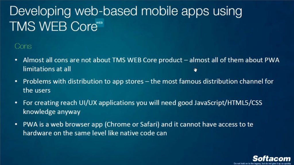 developing cross-platfrom mobile app using tms web core 4