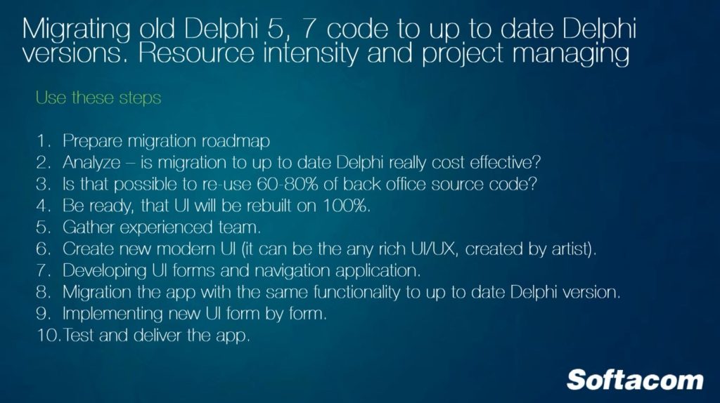 delphi software migration steps