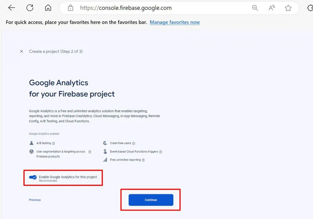 Enable Google Analytics