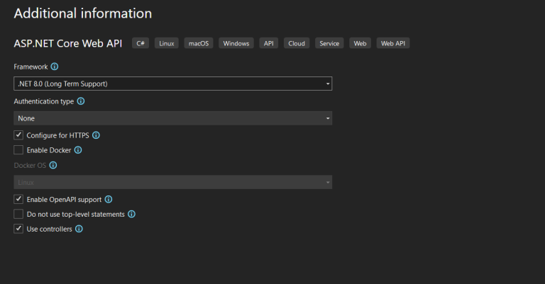 Creating fast and secure WEB API Project in .NET