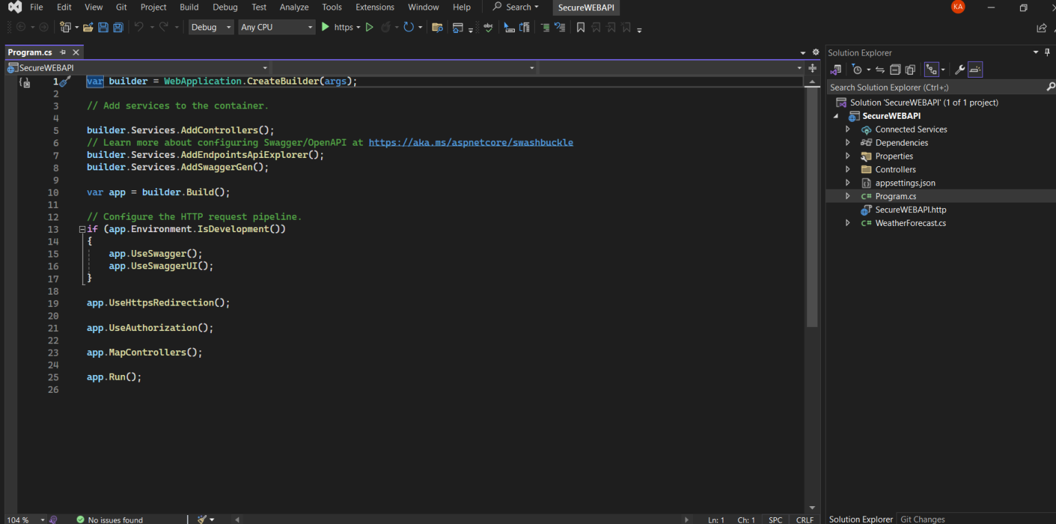 Creating fast and secure WEB API Project in .NET